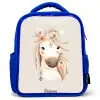 Bohemian paard in pastel kleuren Kinderrugzak - Blauw middel -3d