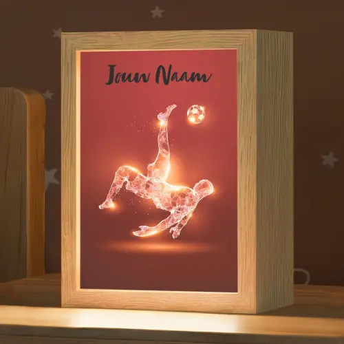 Voetballer - Omhaal - Rood - Neon Light Box met kabel (Kinderlampje) klein -zzz_3d_website