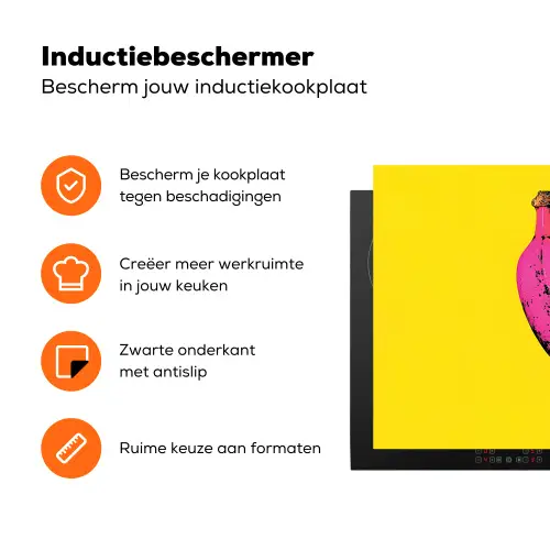 Banaan - Grafisch - Geel Inductie beschermer vinyl 3mm klein -zzzzzzz-td-ups