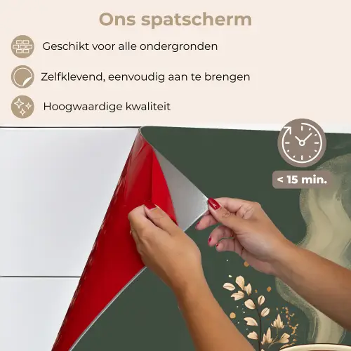 Kop - Bloemen - Groen - Koffie keuken achterwand spatscherm klein -spatscherm_NL