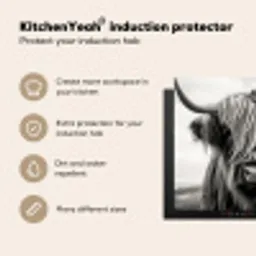 Schotse hooglander - Zwart-wit - Koe - Dieren Inductie beschermer vinyl 3mm middel -vsfeer2_ENG