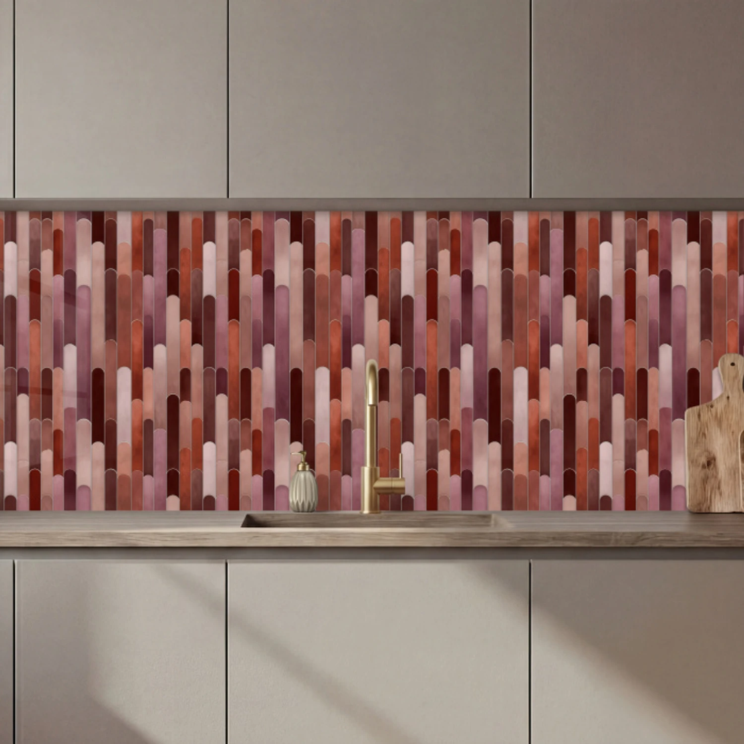 Langwerpig - Tegels - Rood - Koper keuken achterwand 2 middel 871 zz_3dshopping