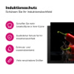 Peper - Rood - Zwart - Water - Groente Inductie beschermer vinyl 3mm klein -zzzzzzz-lf-ups