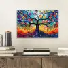 Kunst - Levensboom - Bloemen - Hippie aluminium wit klein -sfeer1