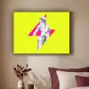Beeld - Man - Bliksemschicht - Geel Textielframe zwart klein -sfeer1