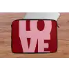 Love - Rood - Blokletters laptophoes neopreen klein -tafel