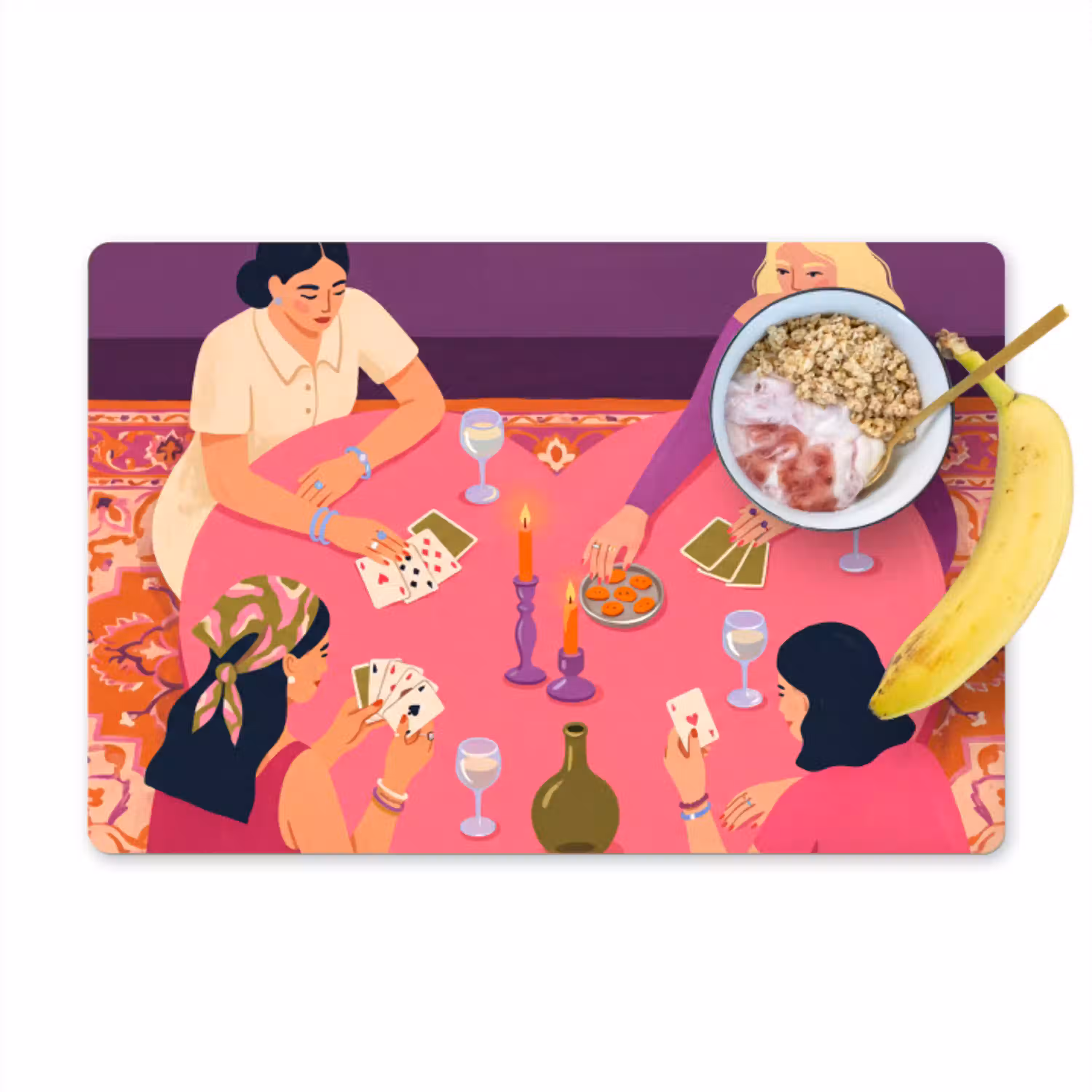 Mensen - Kaartspel - Interieur - Modern - Kleurrijk Placemat vinyl groot -zzzproduct_Kitchenyeah-website