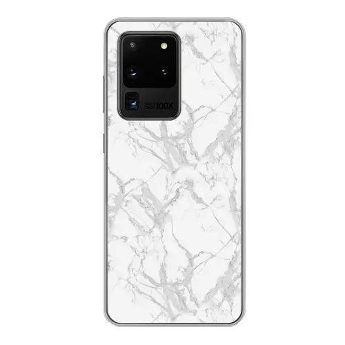 Marmer - Zuiver - Grijs - Aders Telefoonhoesje Samsung Galaxy S20 Ultra klein 358 -3d