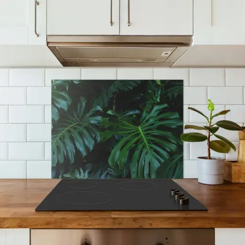 Bladeren - Tropisch - Monstera - Jungle keuken achterwand spatscherm middel -sfeer2