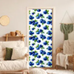 Bessen - Patroon - Blauw deurposter klein 289 -sfeer2