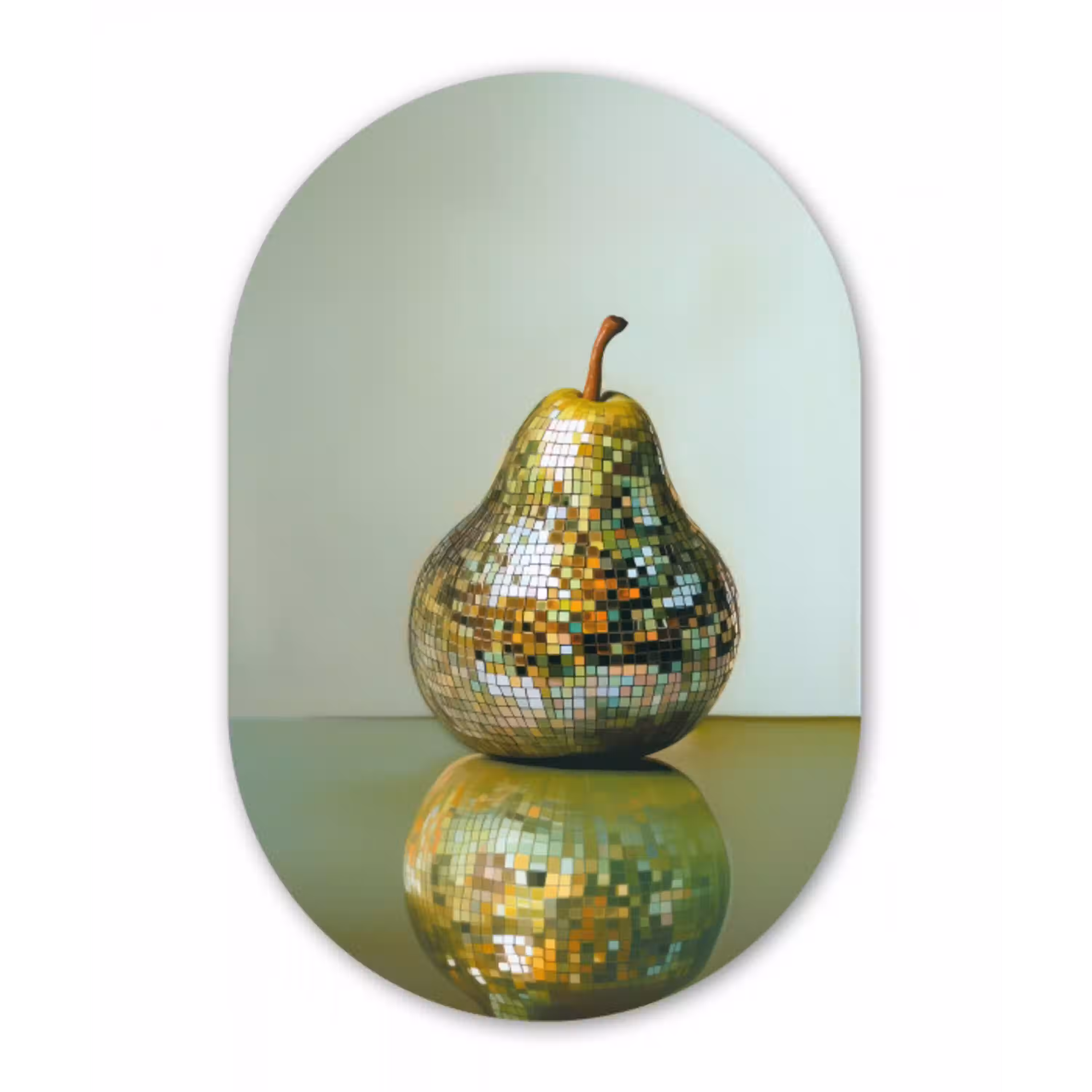 Fruit - Disco - Art - Glitter Wandcirkel Ovaal Glas middel -3d