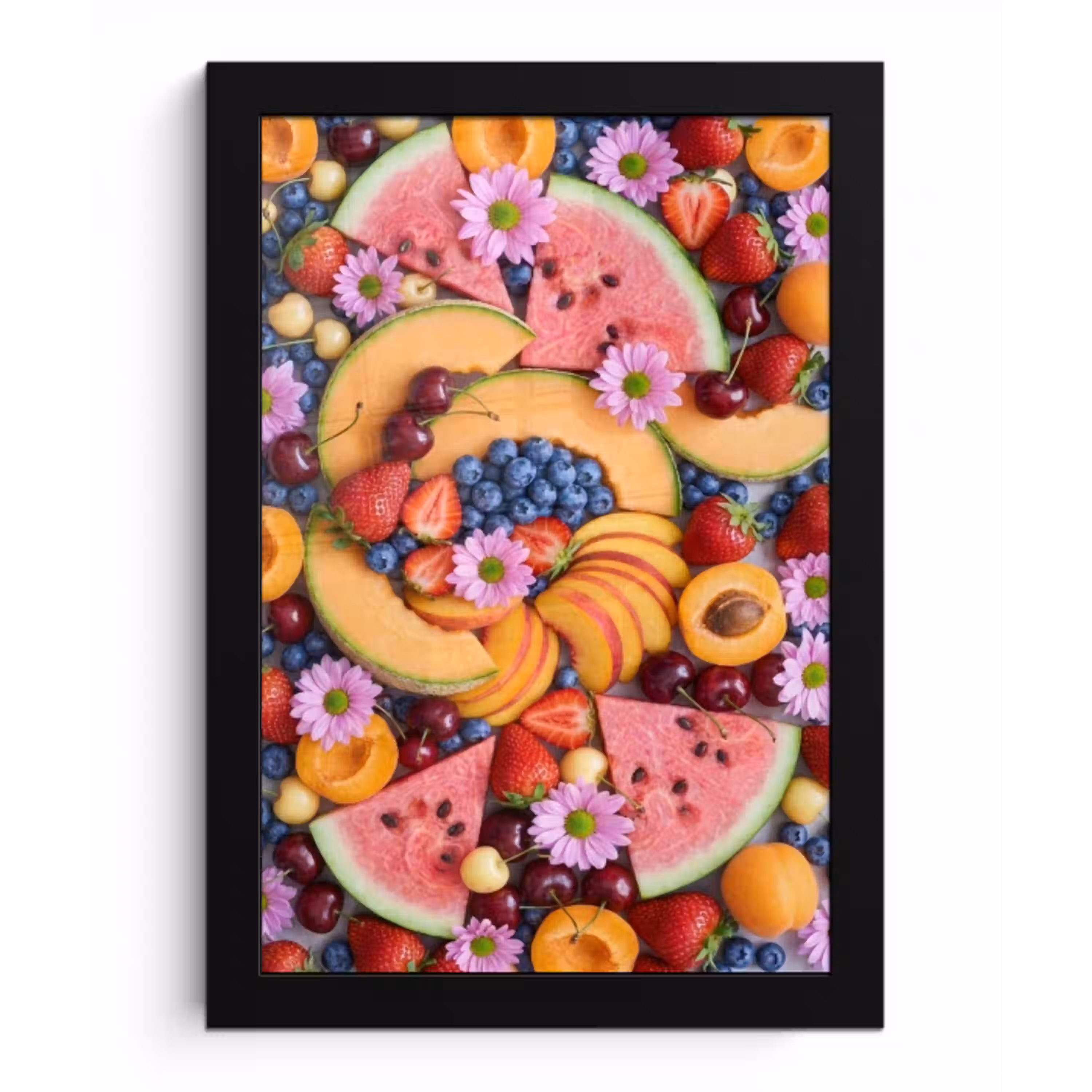 Eten - Fruit - Zomer - Kleurrijk fotolijst zwart zonder passe partout klein -3d