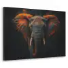 Olifant - Oranje - Oren Textielframe zwart klein -3d