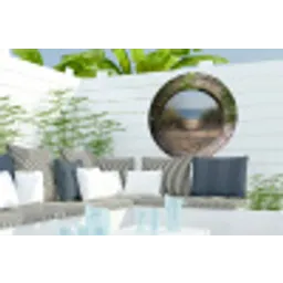 Doorkijk - Strand - Duin - Zomer Wandcirkel tuinposter met ringen klein -buiten2