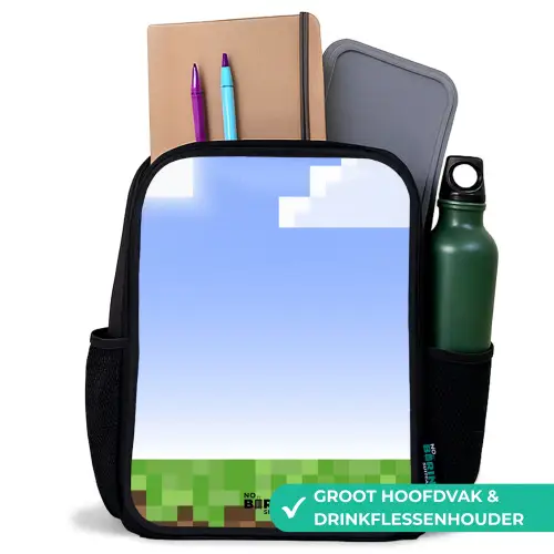 Pixel wereld Rugzak - Zwart middel -inhoud_NL