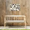 Abstract - Lijnen - Modern - Beige Tuinposter op houten frame 2 cm dik klein -sfeer4