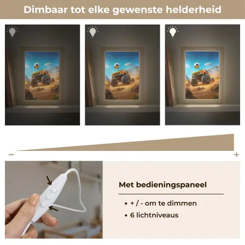 Monstertruck - Voetbal - Woestijn Light Box met kabel klein -USP_dimbaarNL