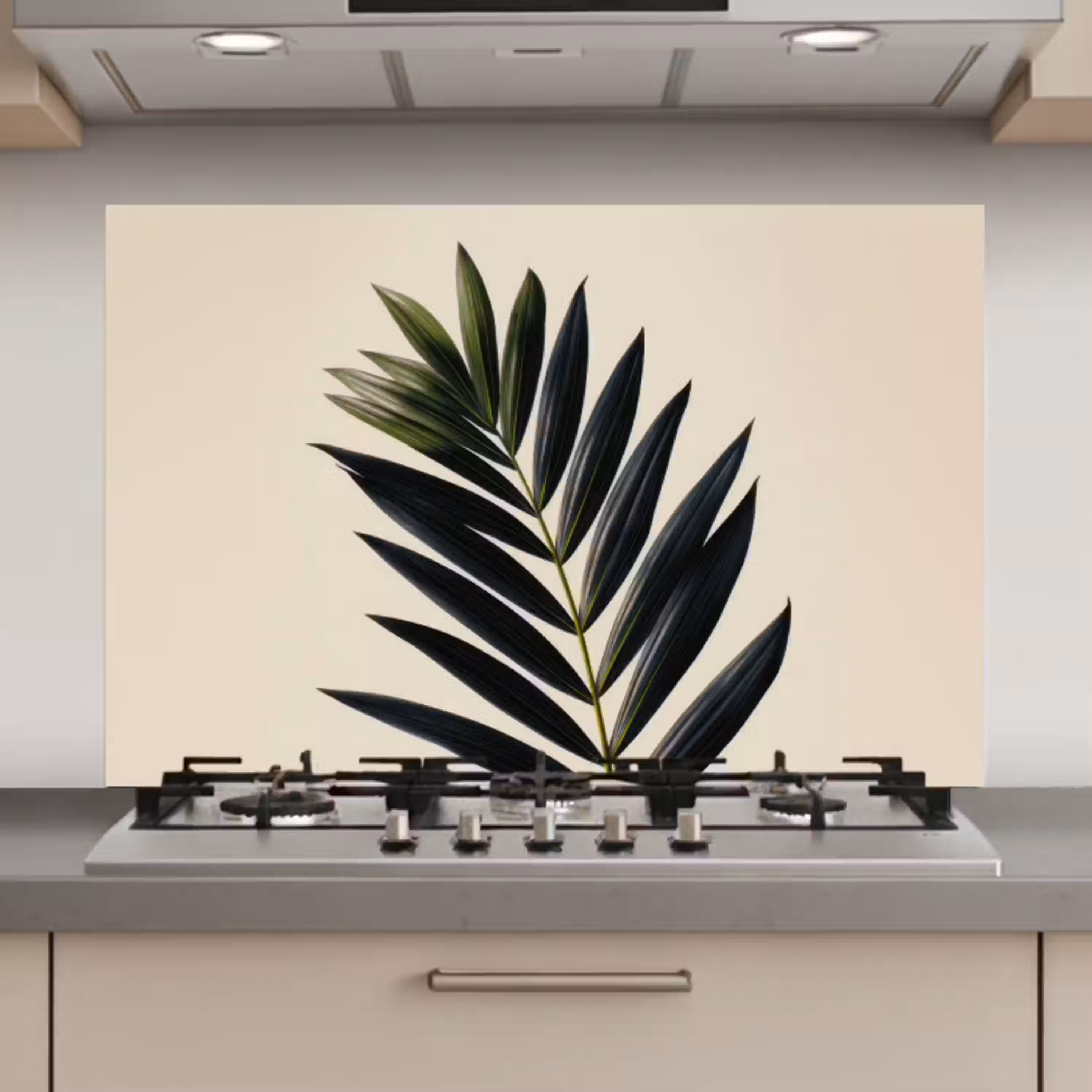 Palmblad - Donkere bladen - Subtiel keuken achterwand spatscherm klein -3d_website