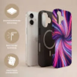 Abstract - Swirl - Futuristic - Neon Toughcase MagSafe Apple iPhone 17 klein -USP_Lagen_NL