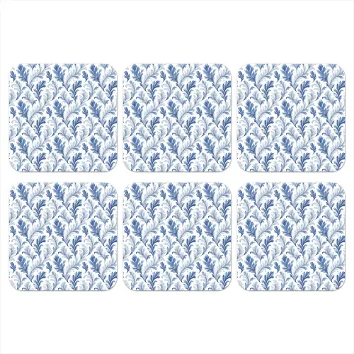 Frans - Citroen - Bladeren  - Blauw onderzetter kurk middel 366 -3d