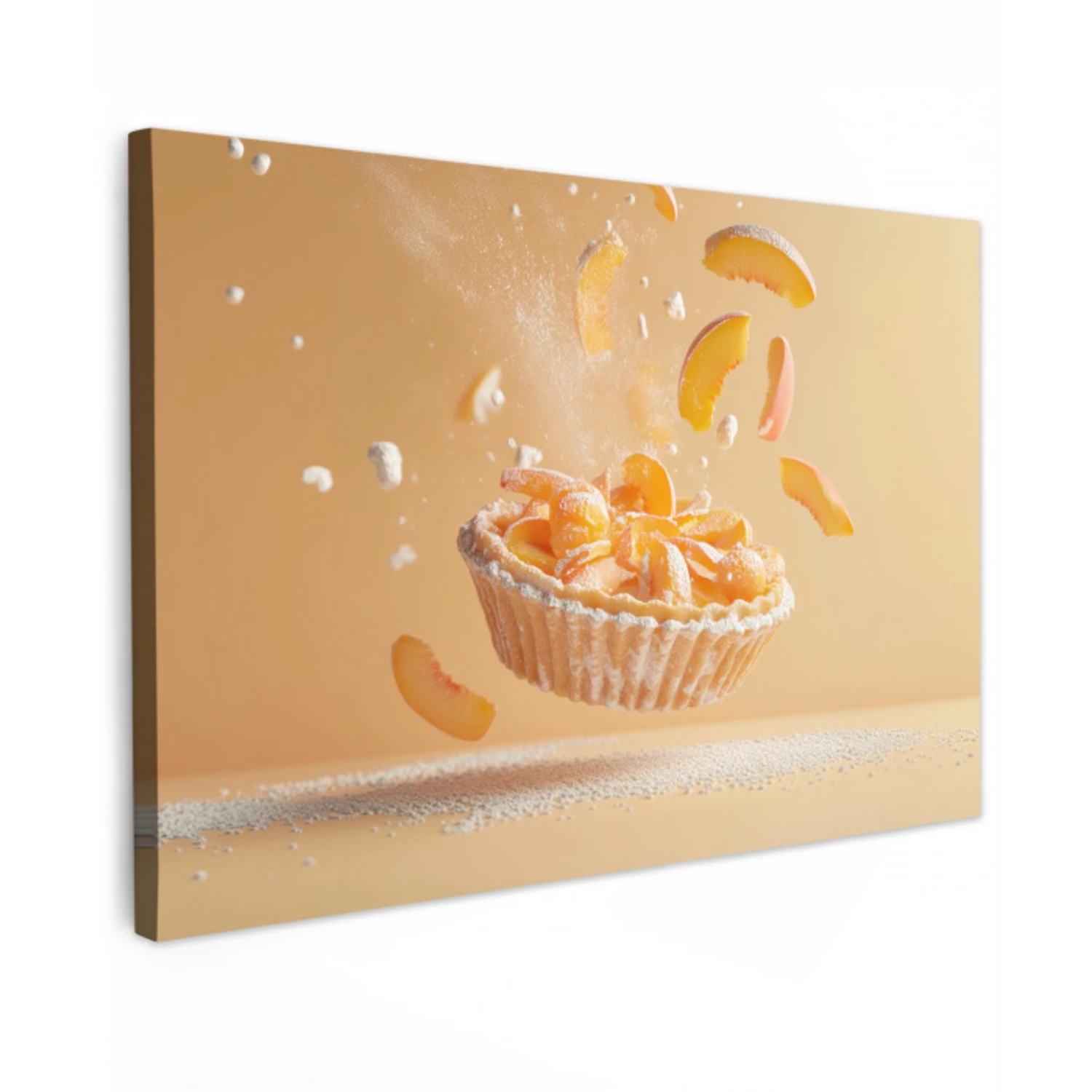 Peach - Eten - Taart - Oranje Tuinposter op houten frame 2 cm dik klein -3d