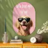 Zonnebril - Hartjes - Hond - Valentijn Wandcirkel Ovaal Glas middel -sfeer2