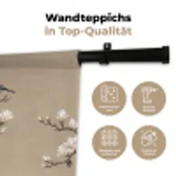 Oosters - Vogels - Beige Wandkleed katoen klein -tsfeer2_DE