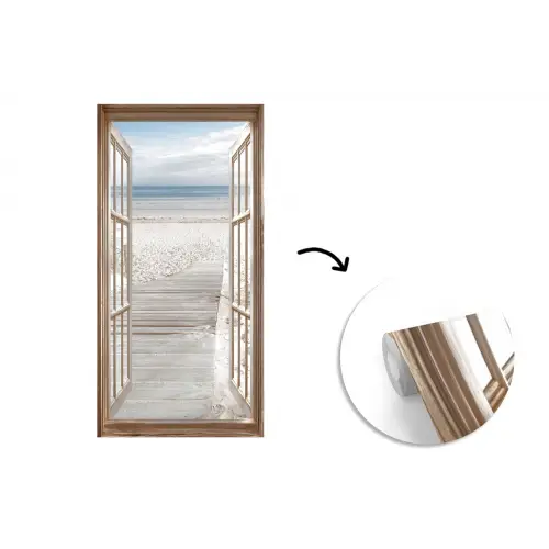 Doorkijk - Strand - Duinen - Pad - Landschap fotobehang vinyl groot -3d