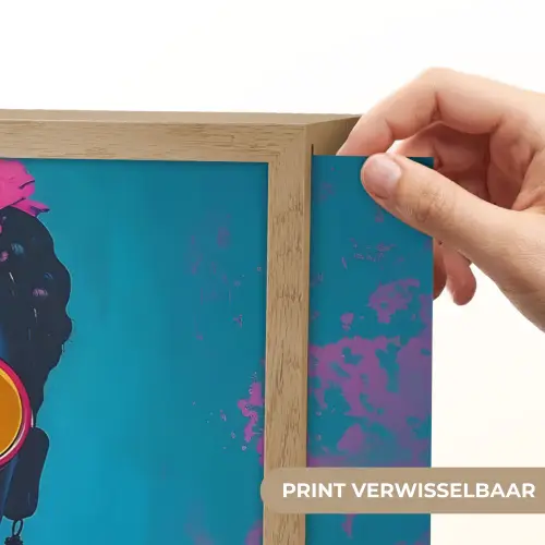 Vrouw - Kauwgom - Zonnebril - Oranje Light Box met batterij (Wandlamp) middel -USP_websiteprintNL