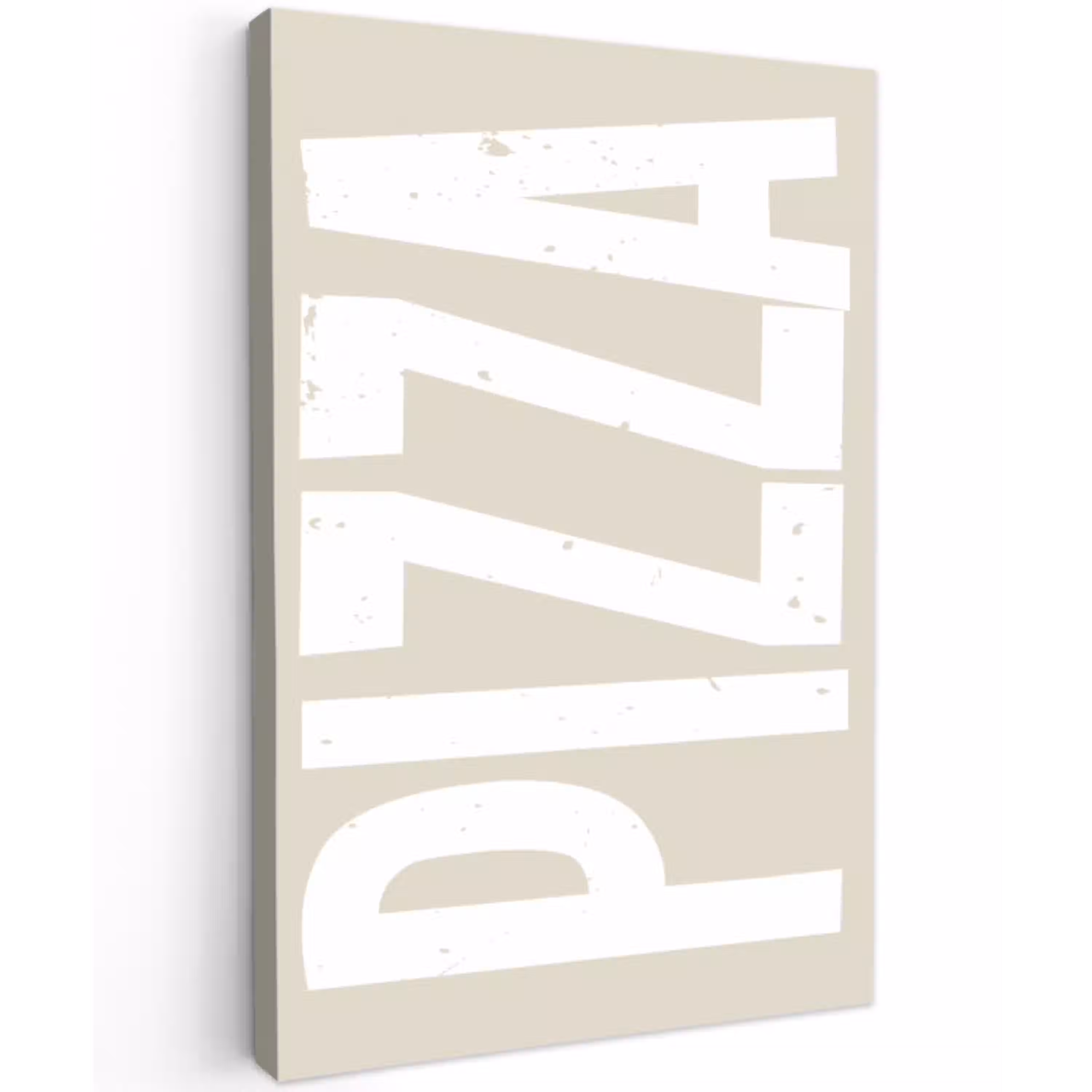 Pizza - Decoratie - Japandi - Wit Tuinposter op houten frame 2 cm dik klein -3d