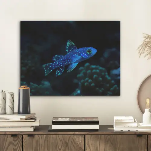Vis - Stippen - Koraal - Blauw PET vilt klein -sfeer1