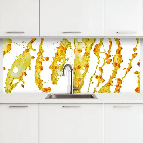 Oranje - Geel - Splash - Fruit keuken achterwand 2 middel -3d