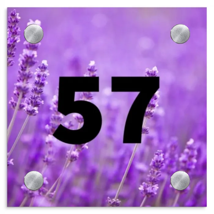 Lavendel - Traditioneel Naambord Vierkant klein -3d