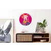 Geit - Hoorns - Kimono - Kleurrijk Wandcirkel aluminium klein -kantoor