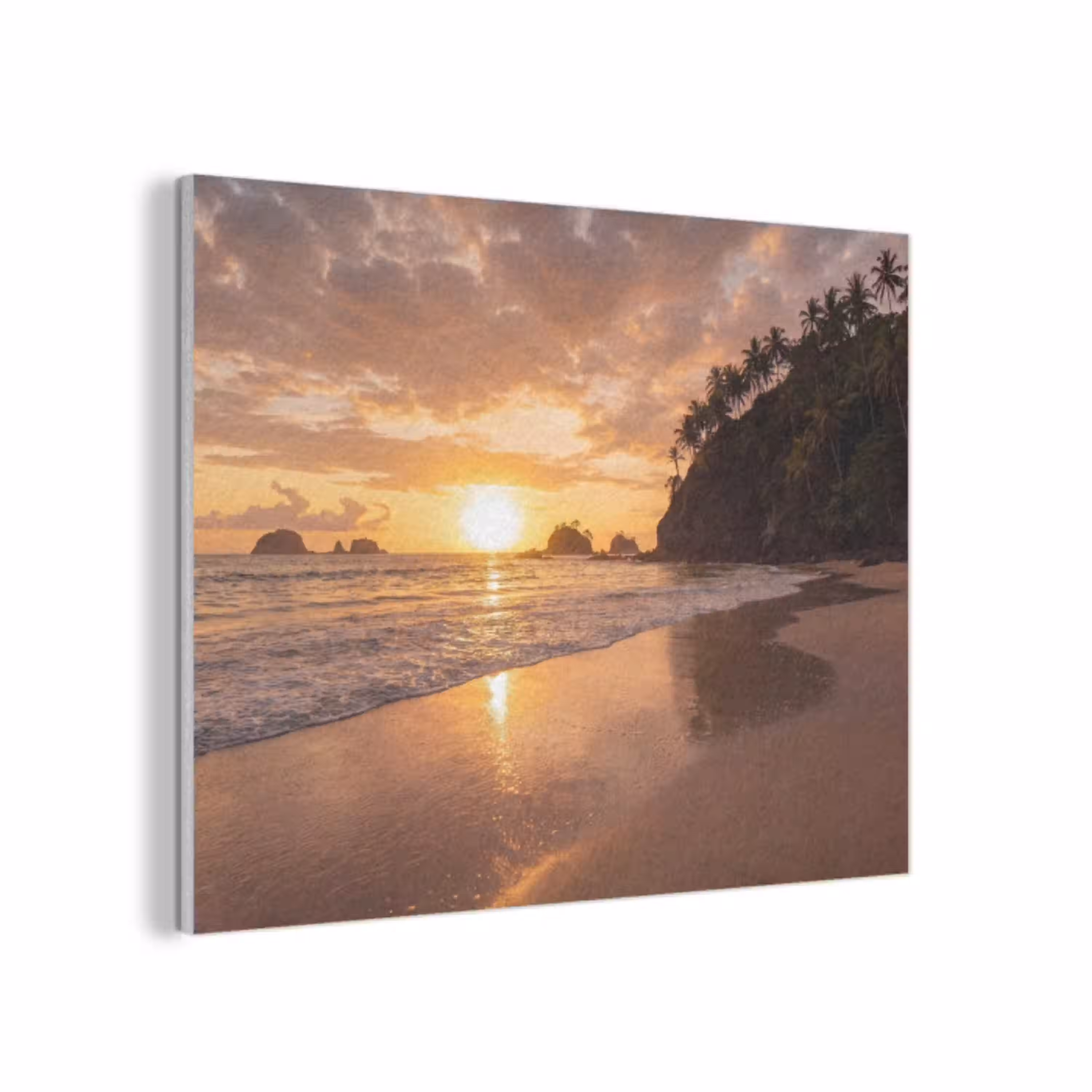 Strand - Zonsondergang - Natuur - Tropisch - Oranje PET vilt klein -3d