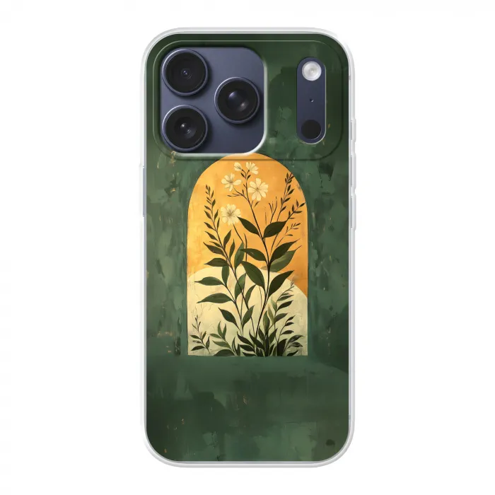 Plant - Bloemen - Wit Telefoonhoesje iPhone 17 Pro klein -3d