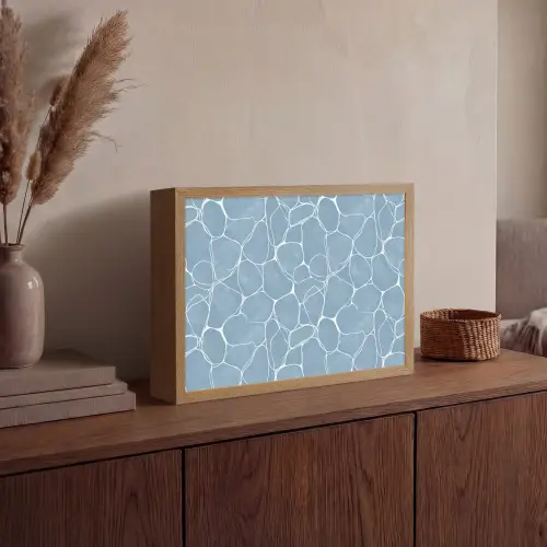 Organisch - Patroon - Blauw Light Box met batterij (Wandlamp) middel 907 -sfeer2