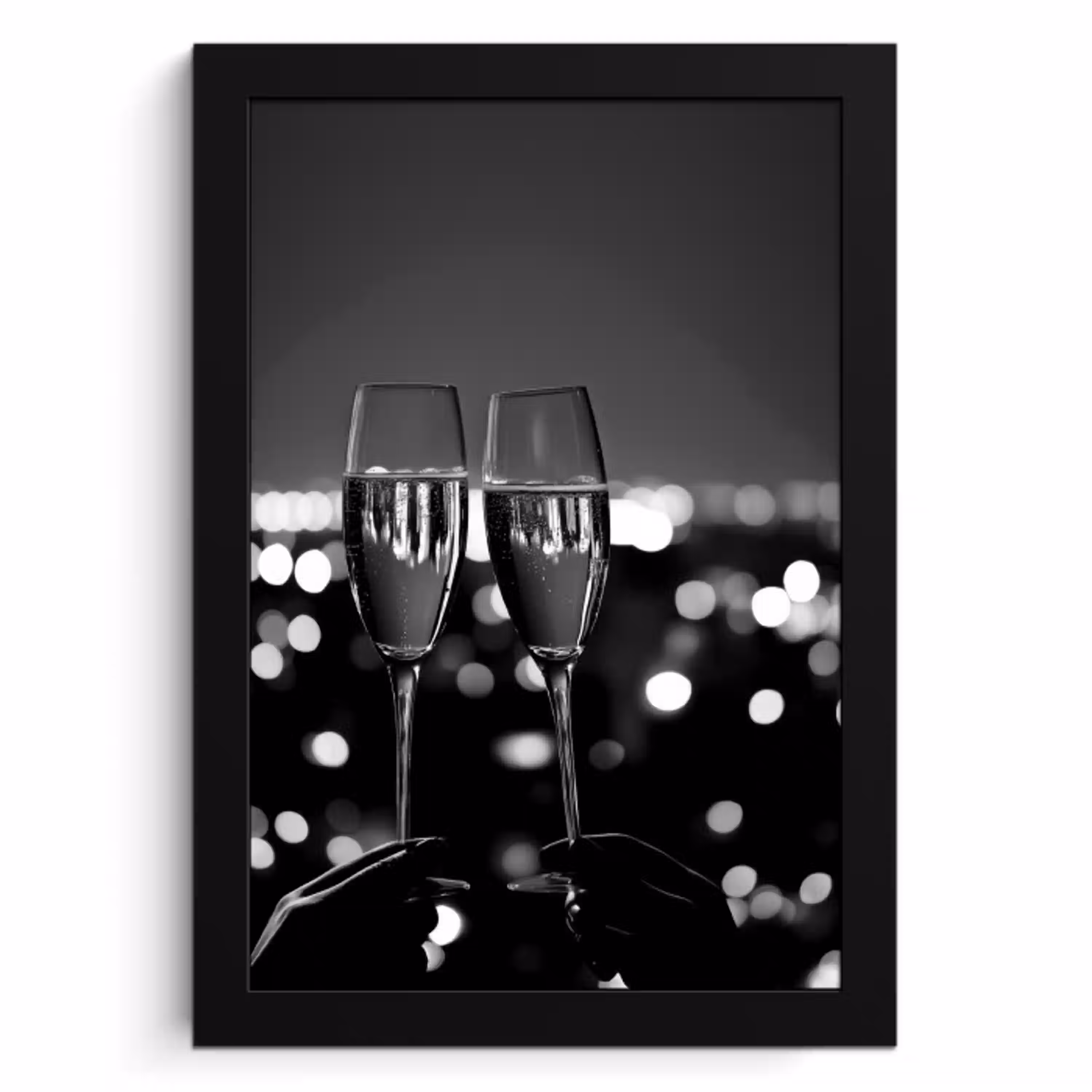 Bubbels - Proosten - Champagneglazen - Stadslichten KitchenYeah - Keuken - Fotolijst klein -3d
