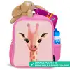 Giraffe - Wimpers - Minimalistisch - Roze Kinderrugzak - Roze middel -inhoud_FR