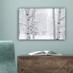Berkenbomen - Sneeuw - Winter - Bos - Wit canvas 2cm klein -sfeer4