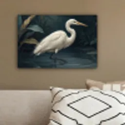 Reiger - Water - Natuur - Modern - Wit canvas 2cm klein -sfeer3