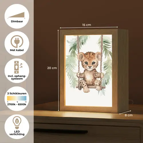 Luipaard - Dier - Kinderen - Jungle Light Box met kabel klein -USP_NL