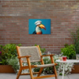 Toekan - Papegaai - Vogel - Koksmuts Tuinposter op houten frame 2 cm dik klein -sfeer3