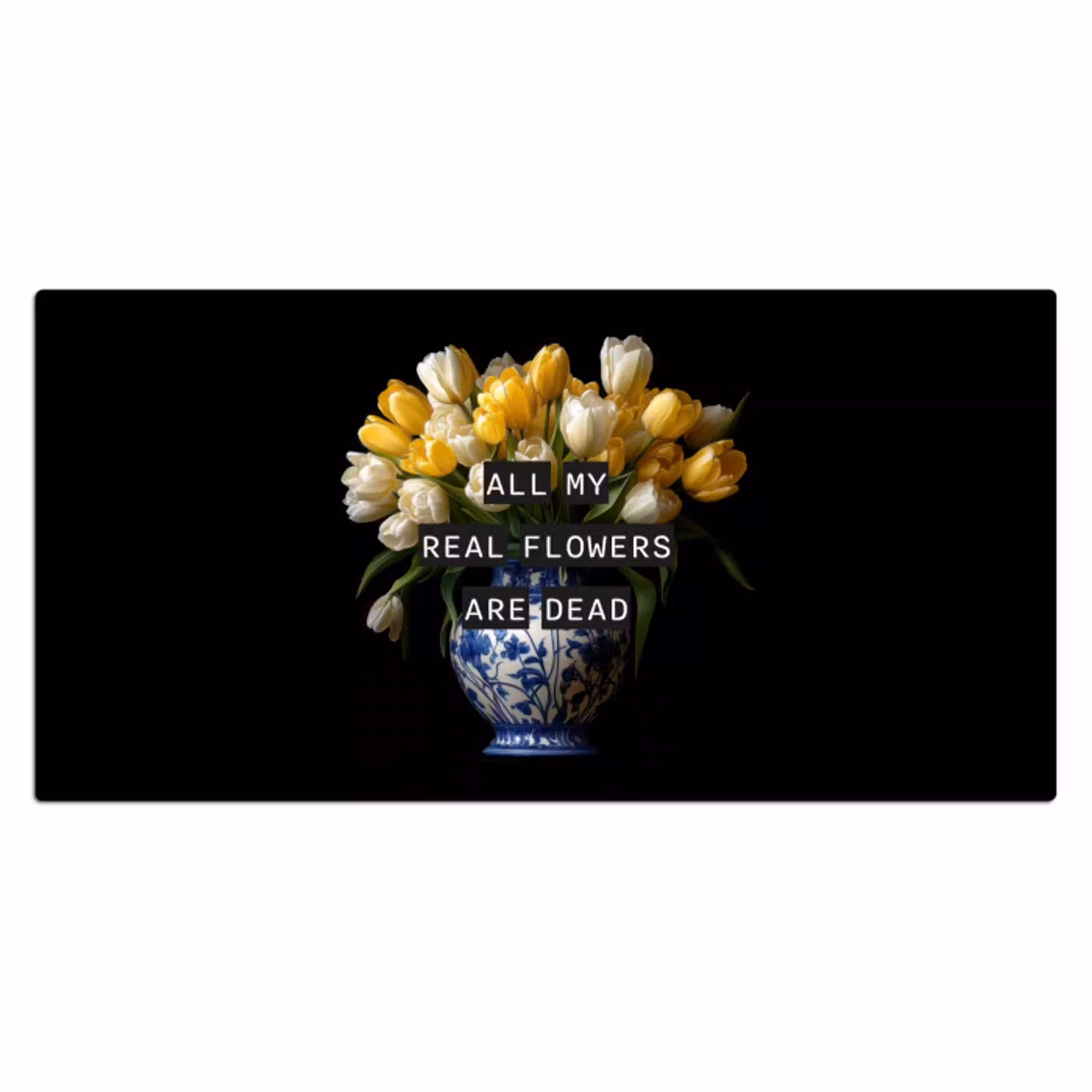 Quotes - Bloem - Tulp - Geel Muismat XXL klein -3d_leeg