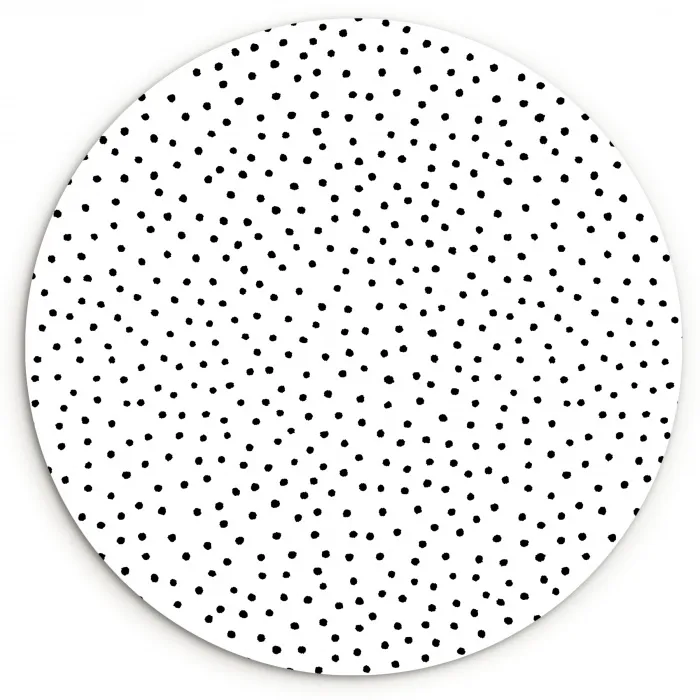 Zwart - Wit - Stippen Wandcirkel plexiglas klein 852 -3d