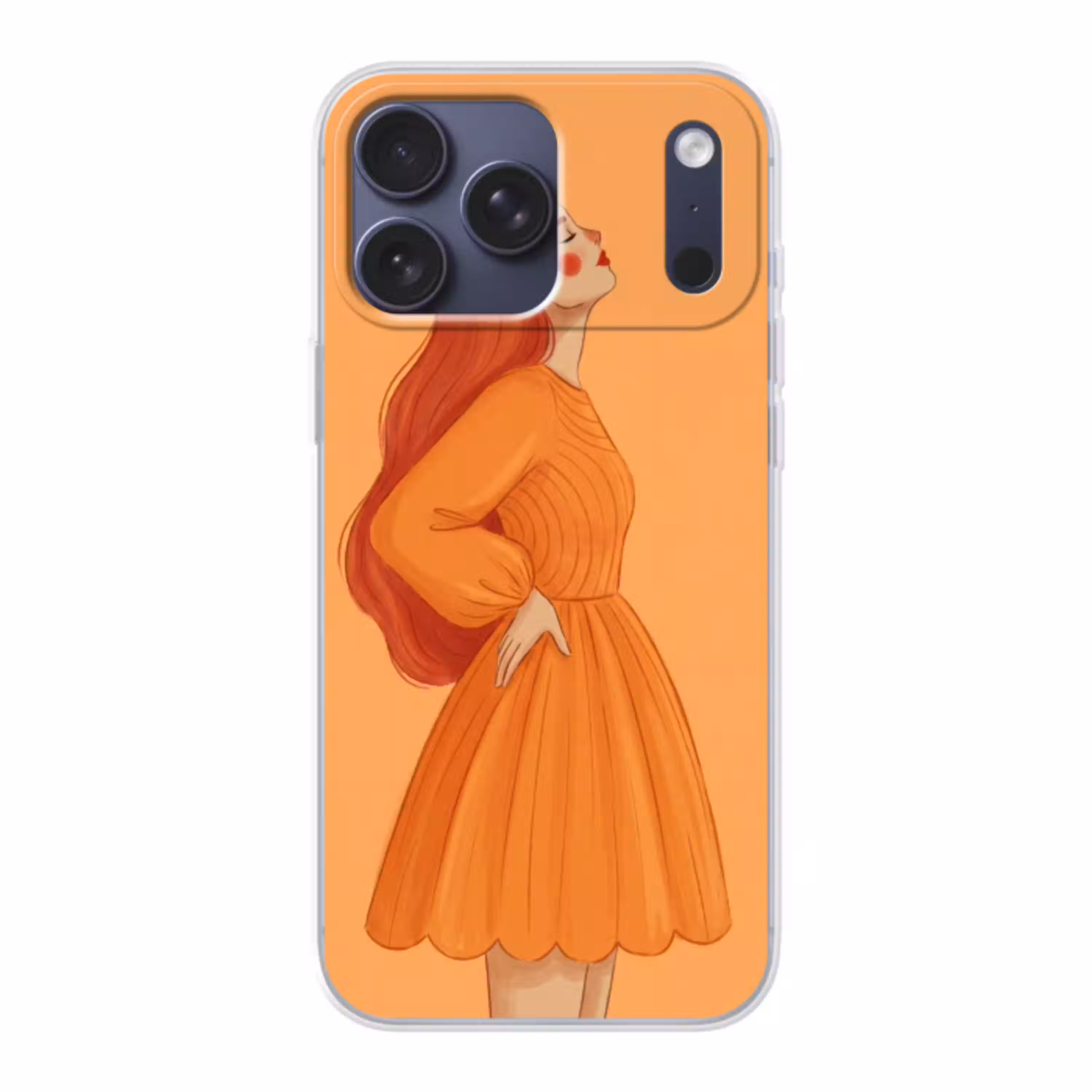Vrouw - Profiel - Mensen - Modern - Oranje Telefoonhoesje iPhone 17 Pro Max klein -3d