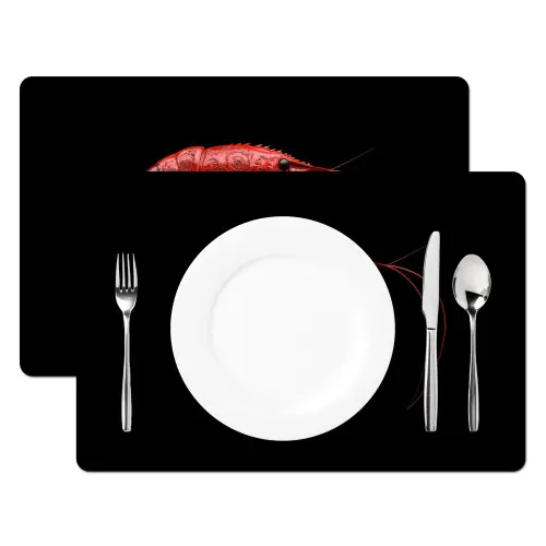 Garnaal - Rood - Dieren Placemat vinyl groot -zzsfeer2_Kitchenyeah-website