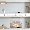 Levensboom - Goud - Kleurrijk - Abstract - Aesthetic keuken achterwand spatscherm klein -voor_na_NL
