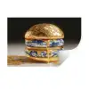 Delftsblauw - Goud - Burger Muursticker klein -3d