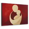Abstract - Moeder - Kind - Rood Textielframe zwart klein -3d